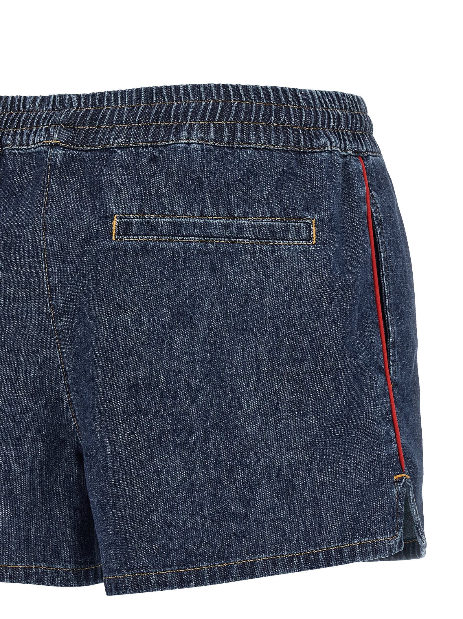 Valentino Valentino Garavani Chambray Denim Shorts Blue