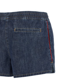 Valentino Valentino Garavani Chambray Denim Shorts Blue