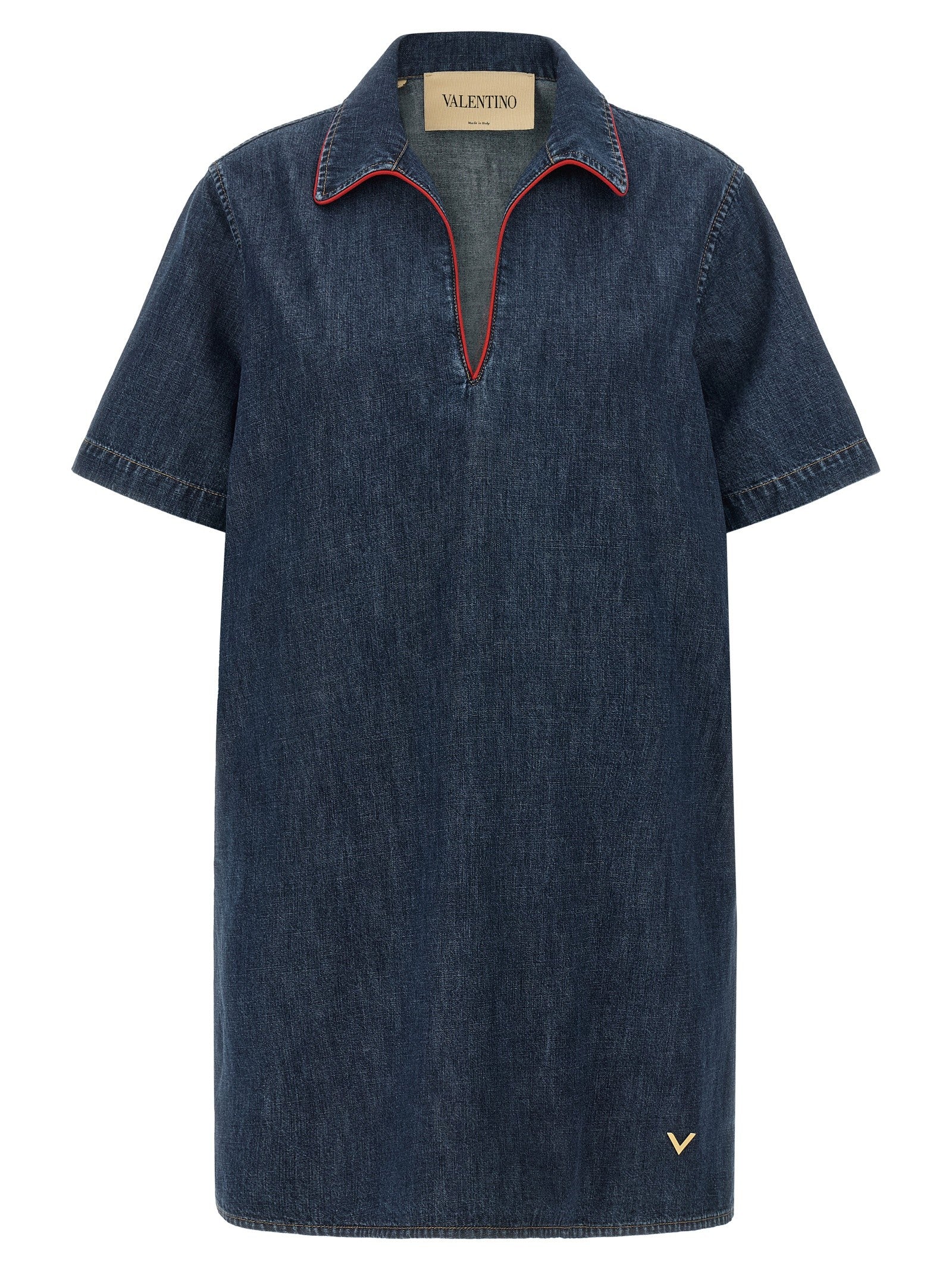 Valentino Valentino Garavani Chambray Vlogo Denim Dress Blue