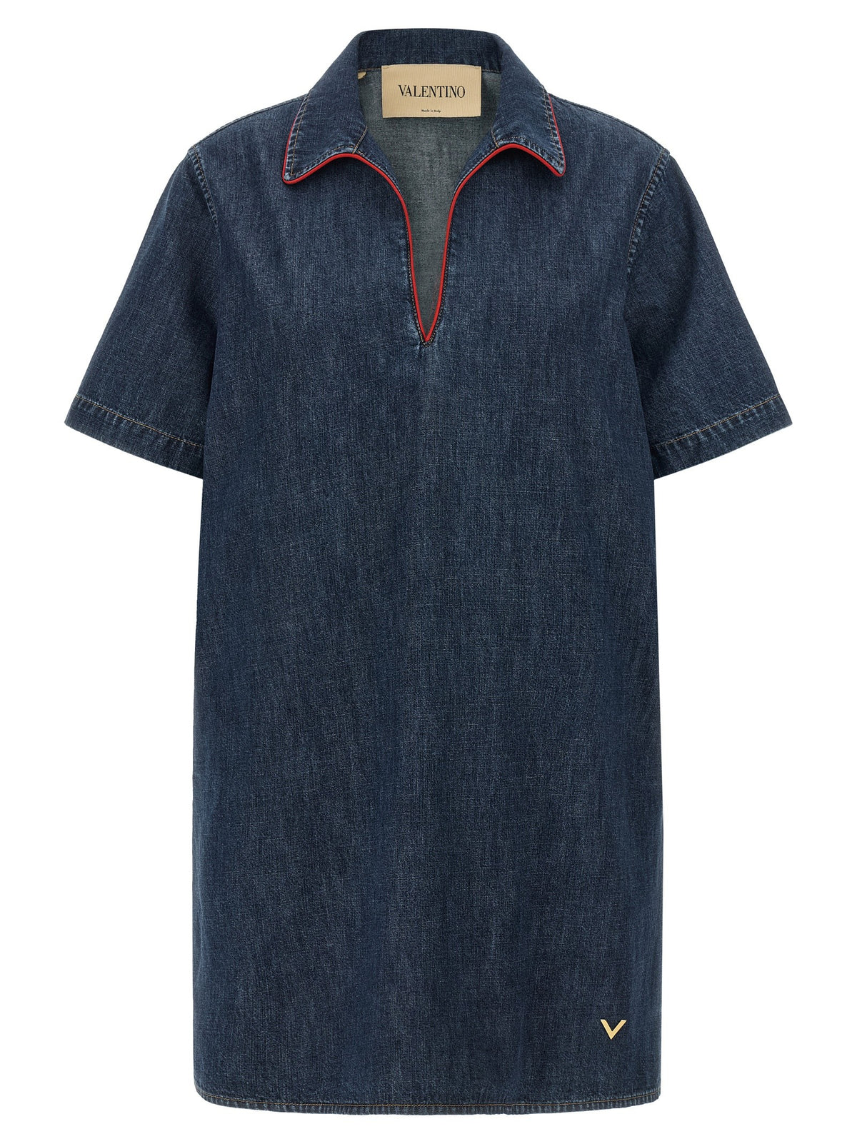 Valentino Valentino Garavani Chambray Vlogo Denim Dress Blue