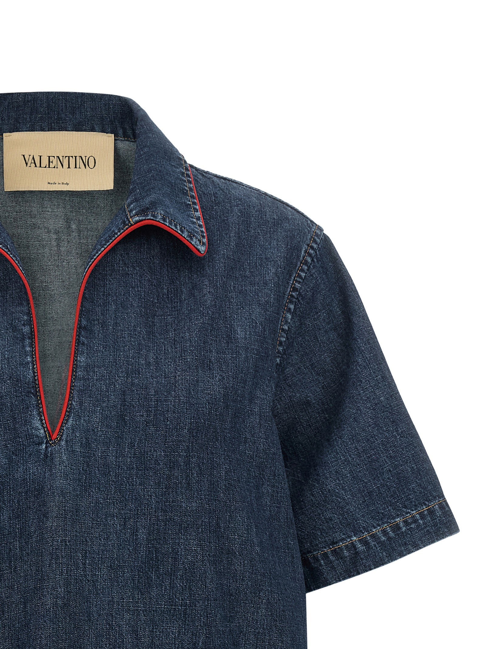 Valentino Valentino Garavani Chambray Vlogo Denim Dress Blue