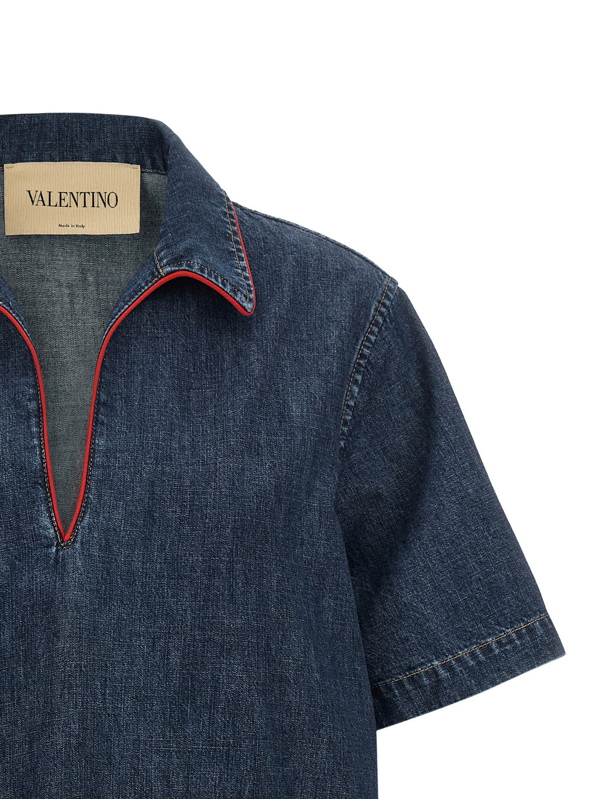 Valentino Valentino Garavani Chambray Vlogo Denim Dress Blue, view 3