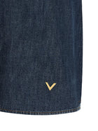 Valentino Valentino Garavani Chambray Vlogo Denim Dress Blue, view 4