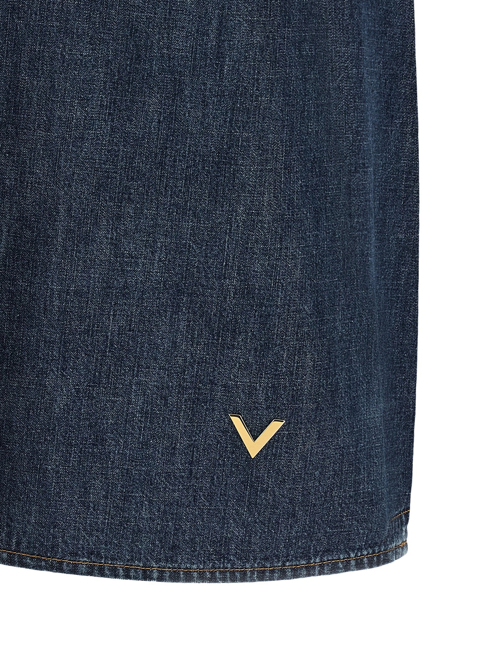 Valentino Valentino Garavani Chambray Vlogo Denim Dress Blue