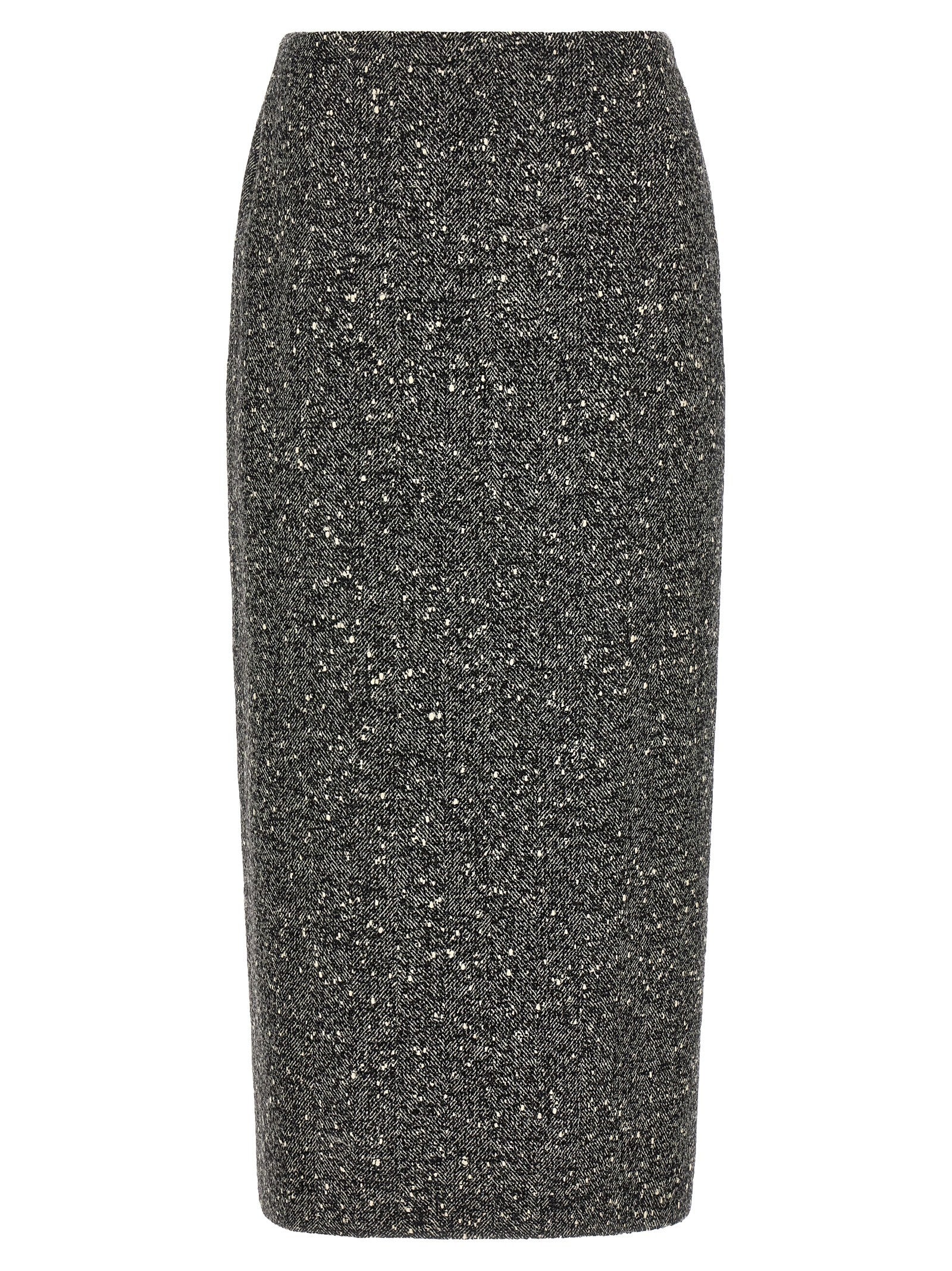 Valentino Valentino Garavani Chevron Bouclé Skirt White