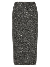 Valentino Valentino Garavani Chevron Bouclé Skirt White