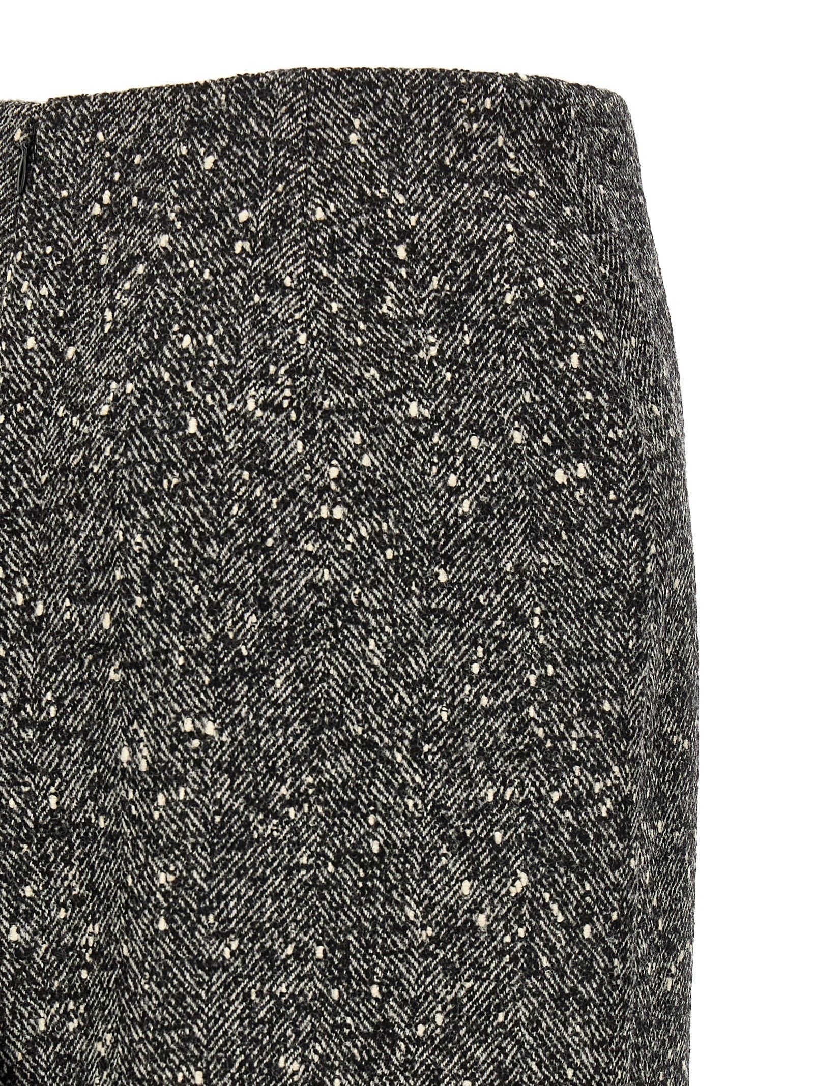 Valentino Valentino Garavani Chevron Bouclé Skirt White
