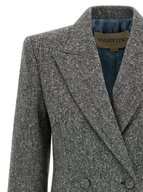 Valentino Valentino Garavani Double Breasted Blazer Grey