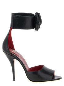 Valentino Valentino Garavani Drip Rose Sandals Black