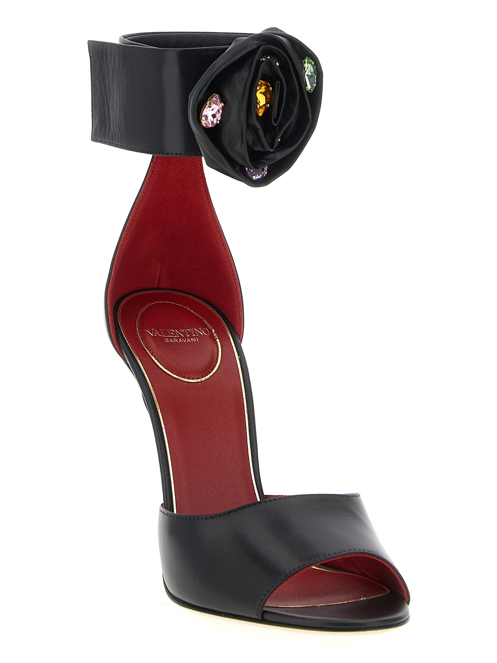 Valentino Valentino Garavani Drip Rose Sandals Black