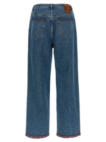 VALENTINO GARAVANI - VALENTINO GARAVANI - Valentino Garavani floral insert jeans - Men’s Clothing