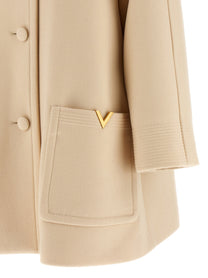 VALENTINO GARAVANI - VALENTINO GARAVANI - Valentino Garavani Wool Drap coat - Women’s Outerwear