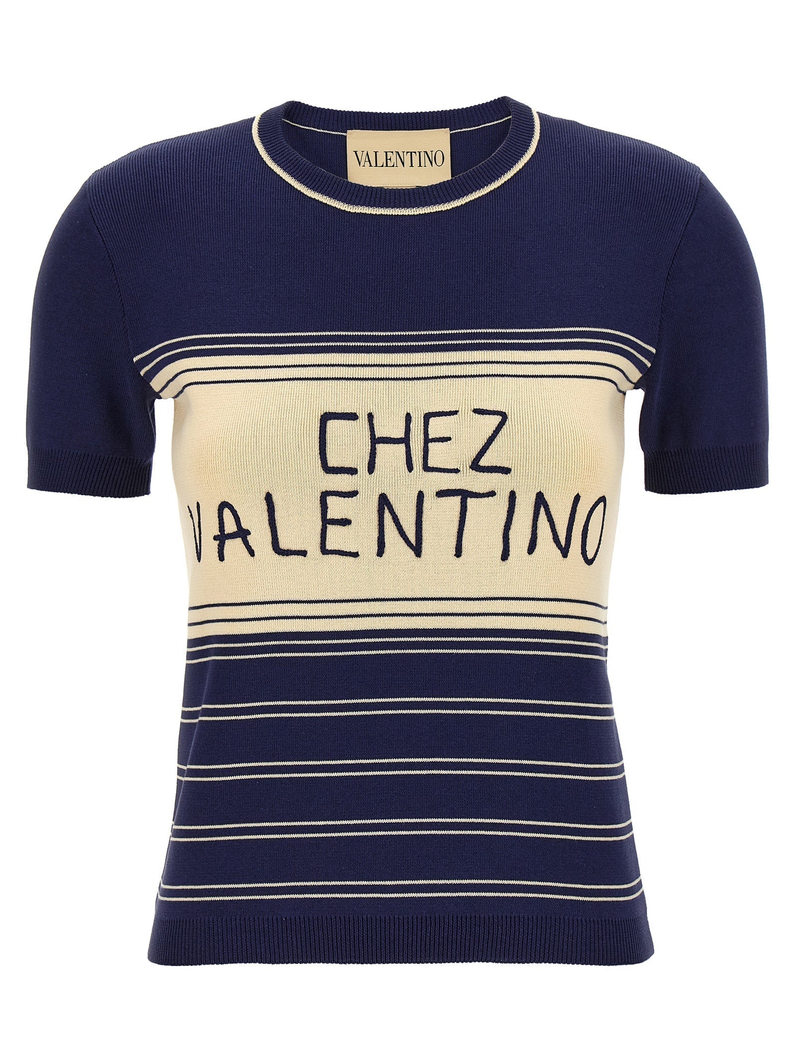 VALENTINO GARAVANI - VALENTINO GARAVANI - Valentino Garavani ’Chez Valentino’ T-shirt - Women’s Top
