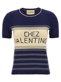 VALENTINO GARAVANI - VALENTINO GARAVANI - Valentino Garavani ’Chez Valentino’ T-shirt - Women’s Top