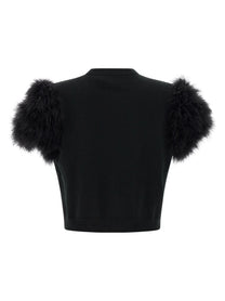 VALENTINO GARAVANI - VALENTINO GARAVANI - Valentino Garavani feathered knit cardigan - Women’s Knitwear