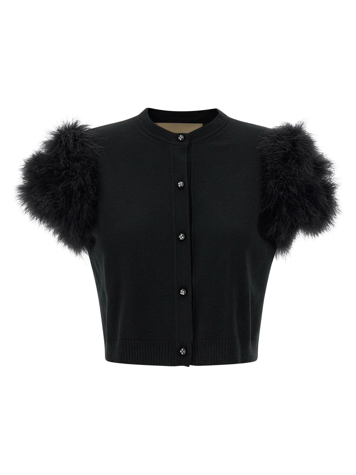 VALENTINO GARAVANI - VALENTINO GARAVANI - Valentino Garavani feathered knit cardigan - Women’s Knitwear