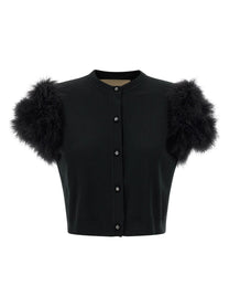 VALENTINO GARAVANI - VALENTINO GARAVANI - Valentino Garavani feathered knit cardigan - Women’s Knitwear