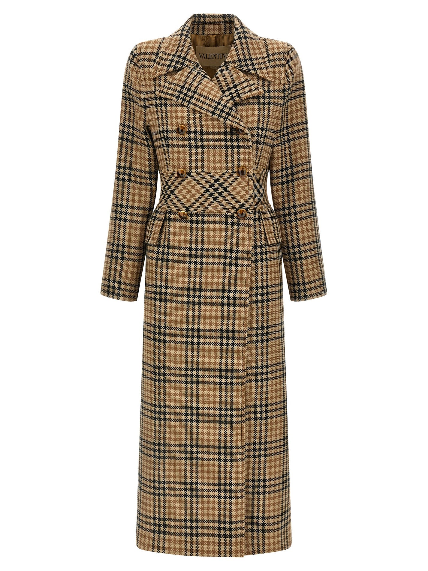 VALENTINO GARAVANI - VALENTINO GARAVANI - Valentino Garavani Houndstooth Wool coat - Women’s Outerwear