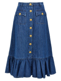 VALENTINO GARAVANI - VALENTINO GARAVANI - Valentino Garavani denim skirt - Women’s Clothing