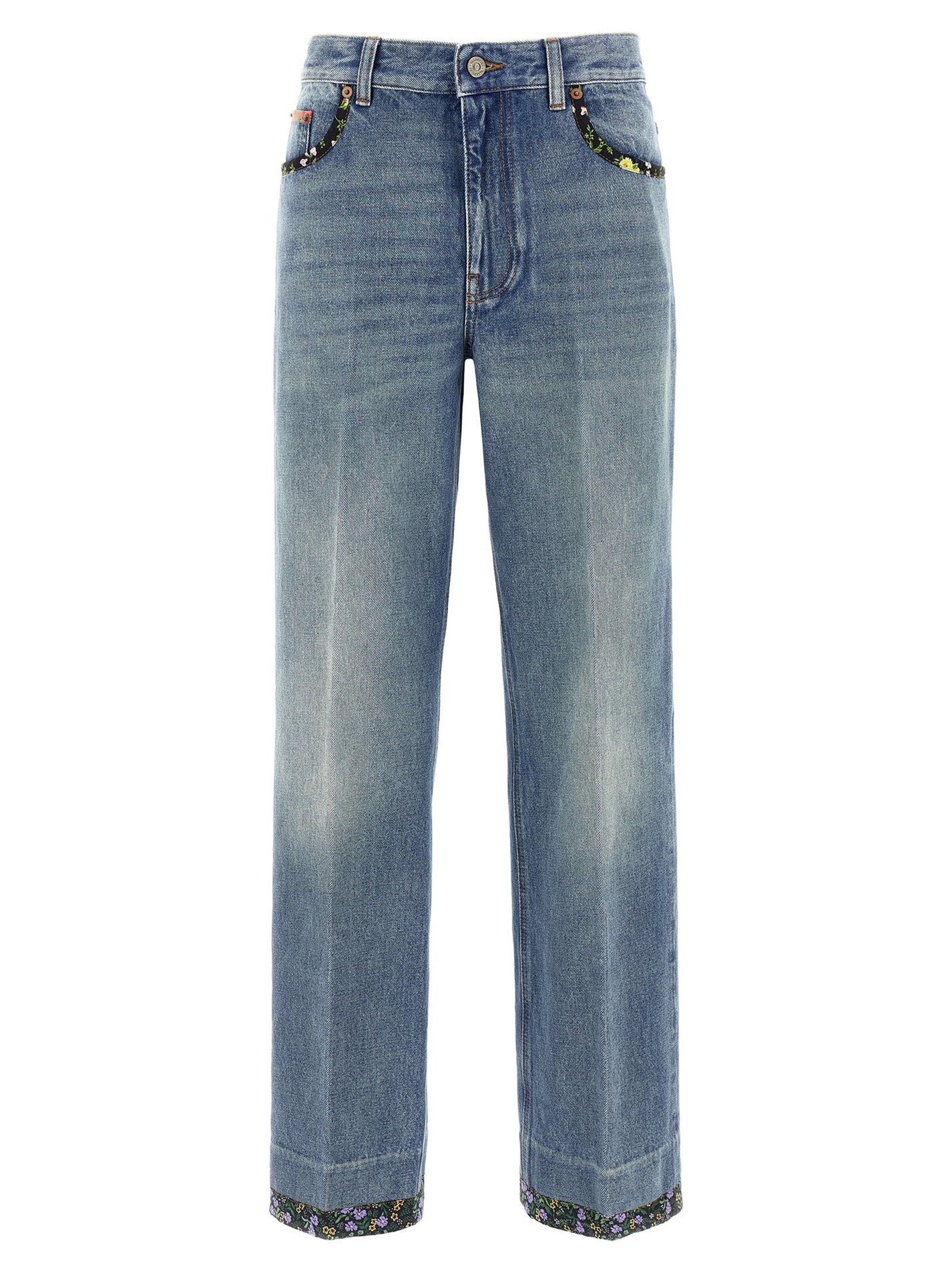 VALENTINO GARAVANI - VALENTINO GARAVANI - Valentino Garavani floral jeans - Women’s Bottoms