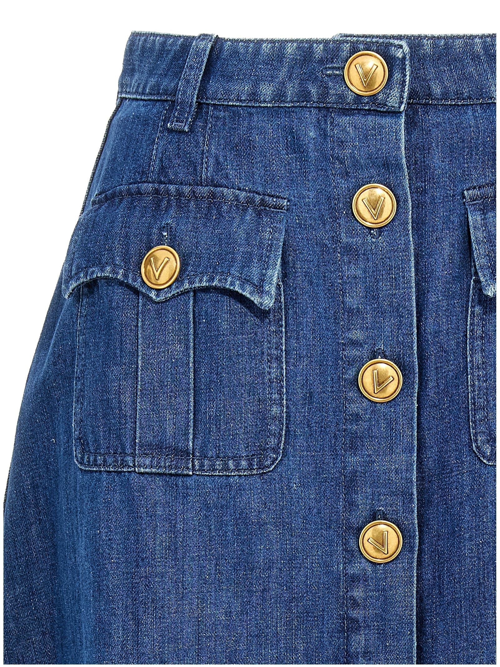 VALENTINO GARAVANI - VALENTINO GARAVANI - Valentino Garavani denim skirt - Women’s Clothing
