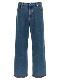 VALENTINO GARAVANI - VALENTINO GARAVANI - Valentino Garavani floral insert jeans - Men’s Clothing