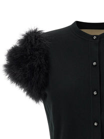 VALENTINO GARAVANI - VALENTINO GARAVANI - Valentino Garavani feathered knit cardigan - Women’s Knitwear