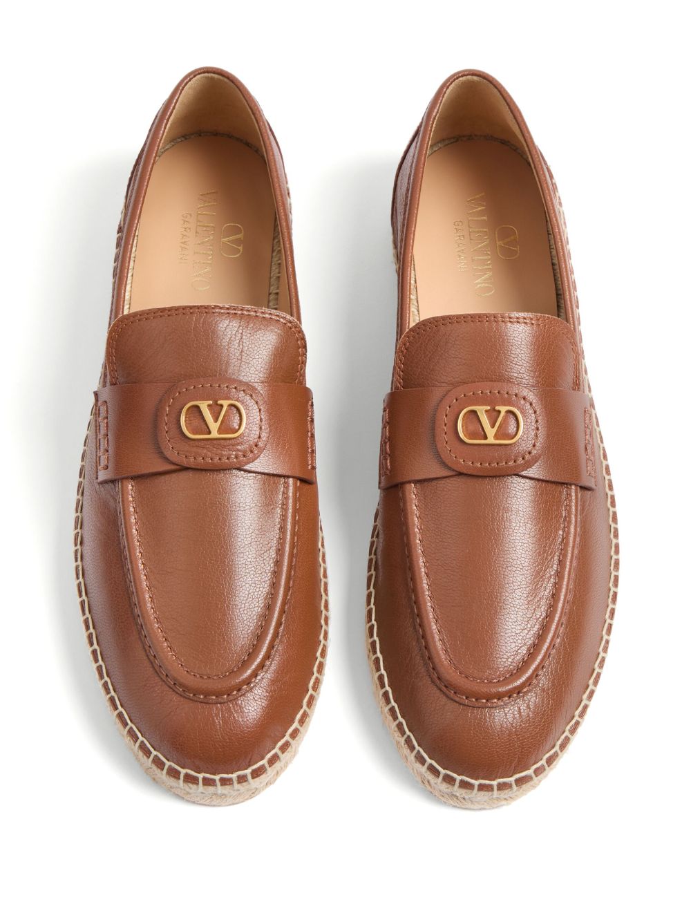 Valentino Garavani - Valentino Garavani Flat shoes Leather Brown - Espadrilles