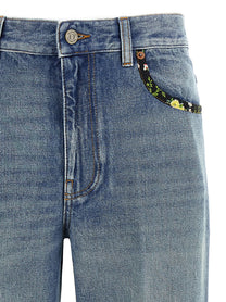Valentino Valentino Garavani Floral Jeans Blue