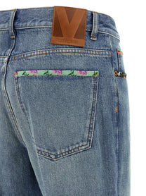 Valentino Valentino Garavani Floral Jeans Blue