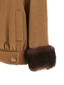Valentino Valentino Garavani Fur Insert Caban Brown