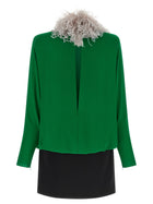 Valentino Valentino Garavani Georgette Dress Green, view 3