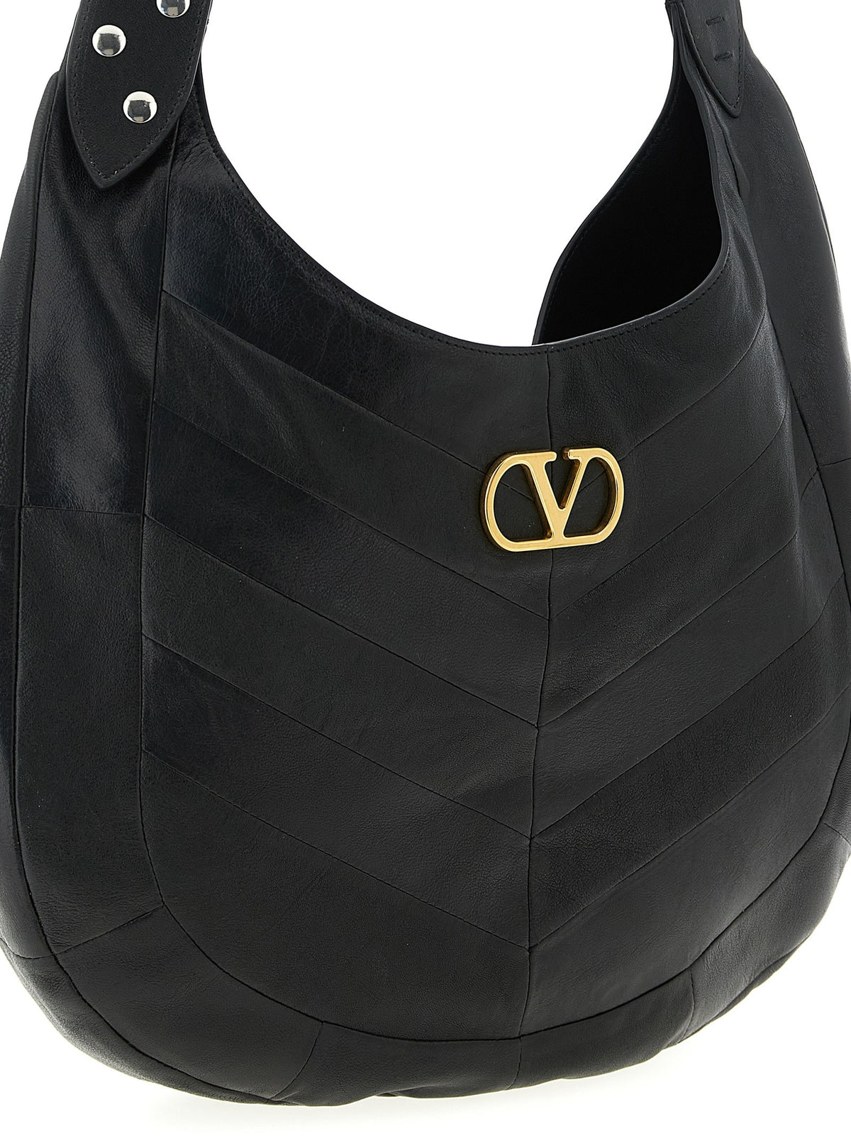 Valentino Valentino Garavani Hoboho Medium Shoulder Bag Black, view 3