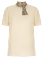 Valentino Valentino Garavani Jewel Collar Top White