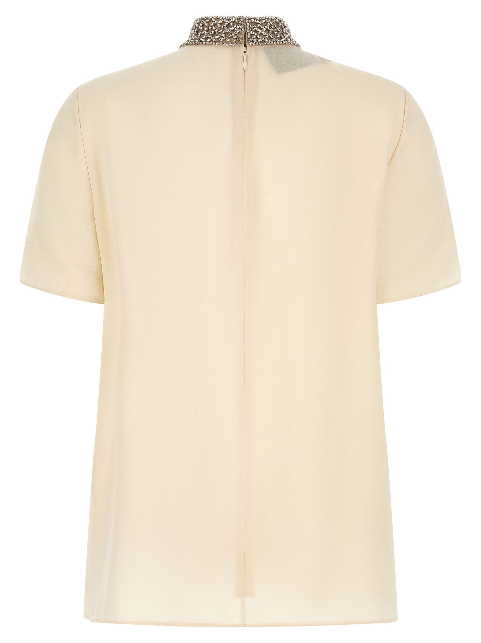Valentino Valentino Garavani Jewel Collar Top White