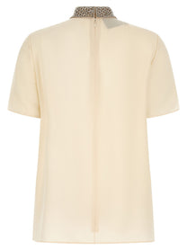 Valentino Valentino Garavani Jewel Collar Top White