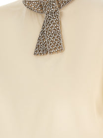 Valentino Valentino Garavani Jewel Collar Top White