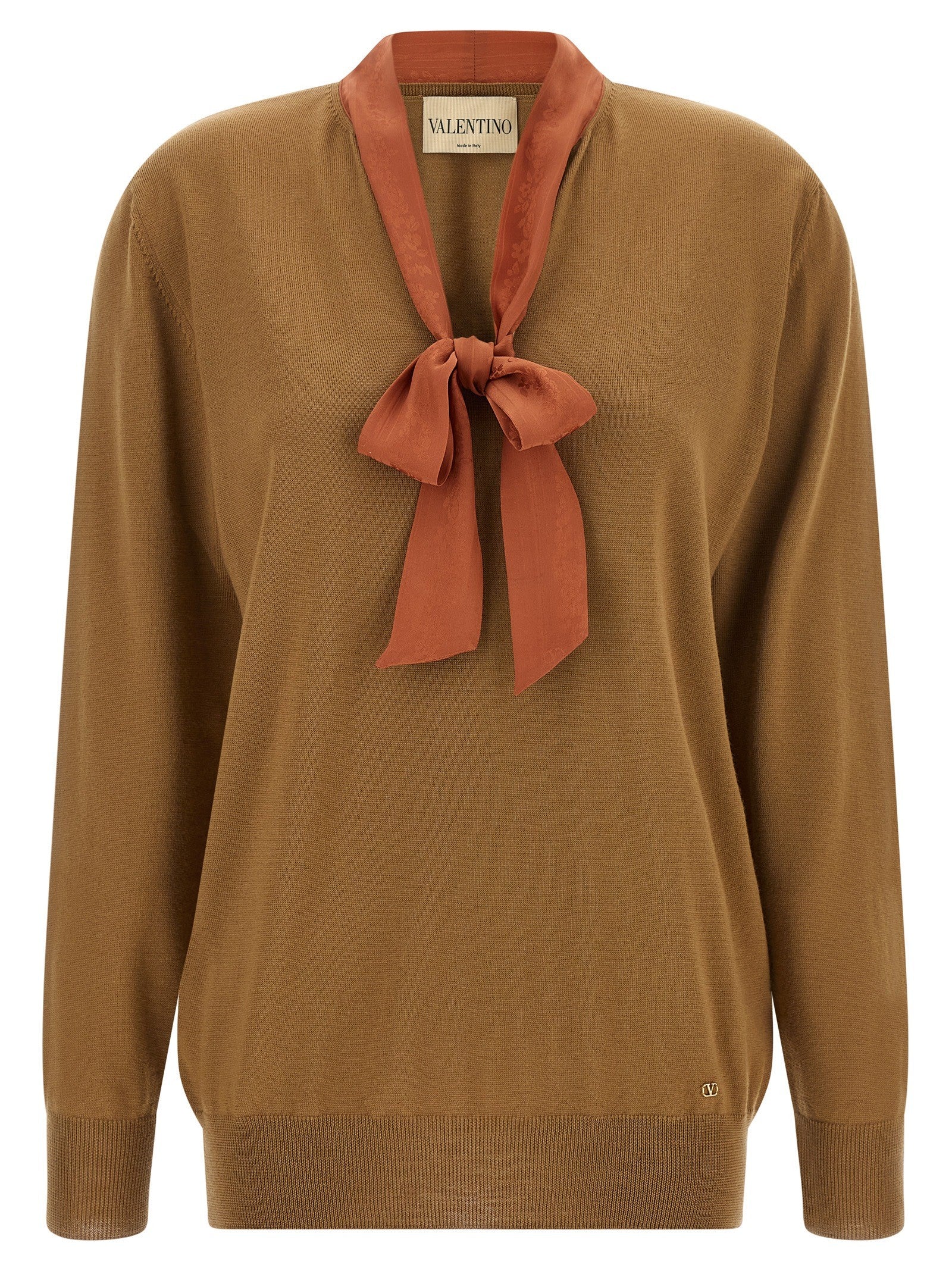 Valentino Valentino Garavani Lavallière Collar Sweater Brown