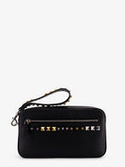 Valentino Men's Valentino Garavani Leather Clutch Black