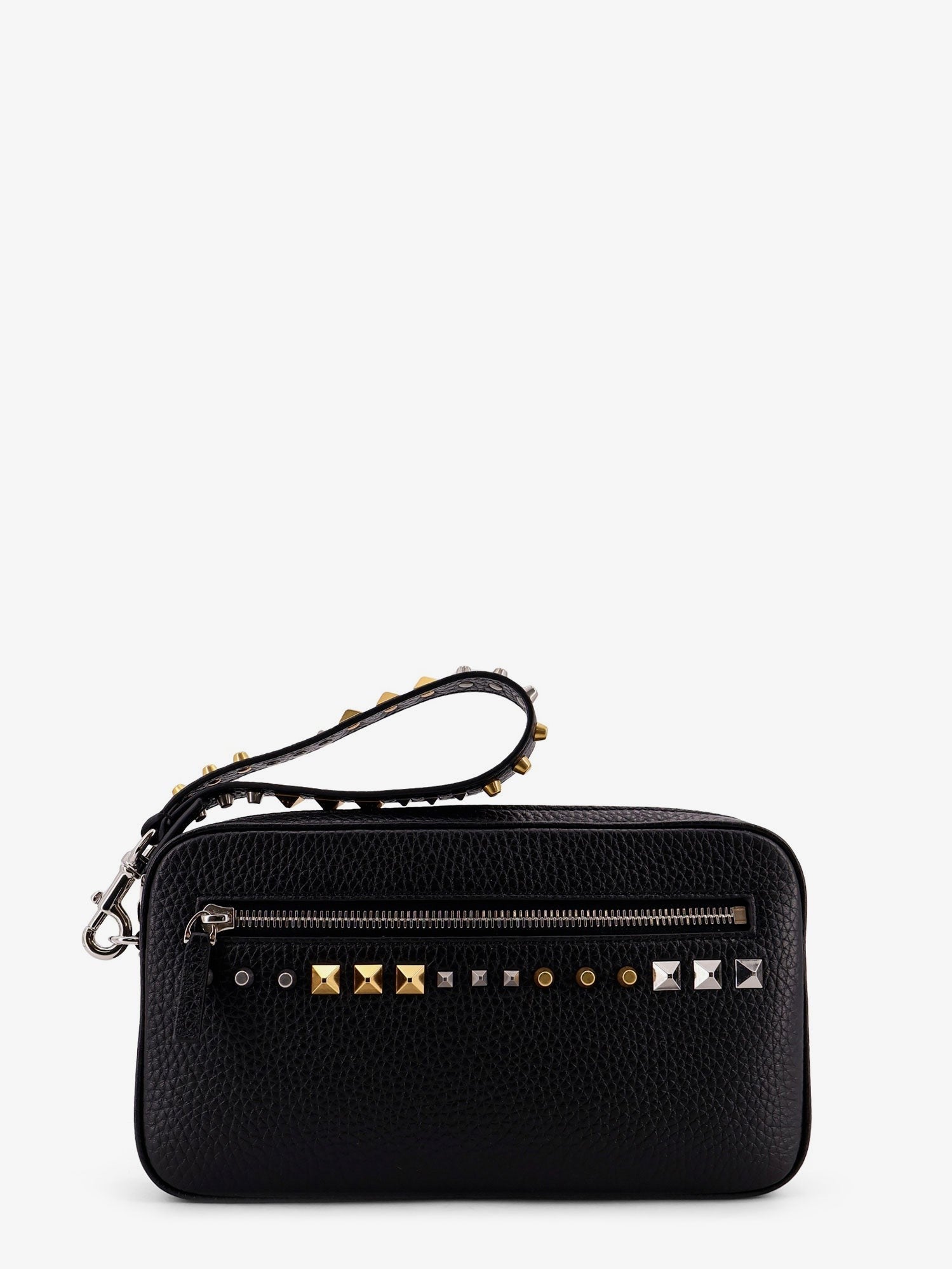 Valentino Men's Valentino Garavani Leather Clutch Black