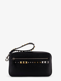 Valentino Men's Valentino Garavani Leather Clutch Black