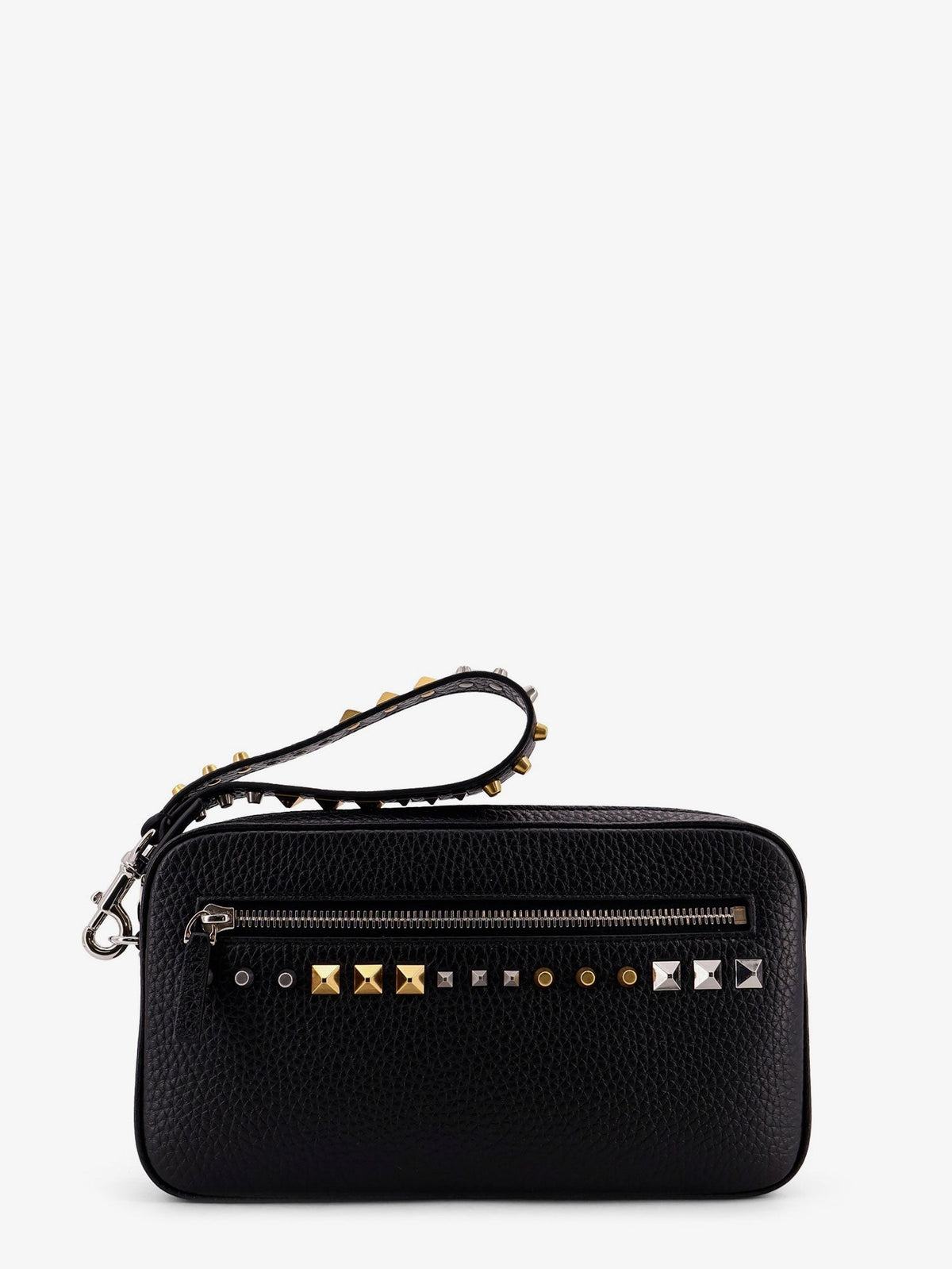 Valentino Men's Valentino Garavani Leather Clutch Black