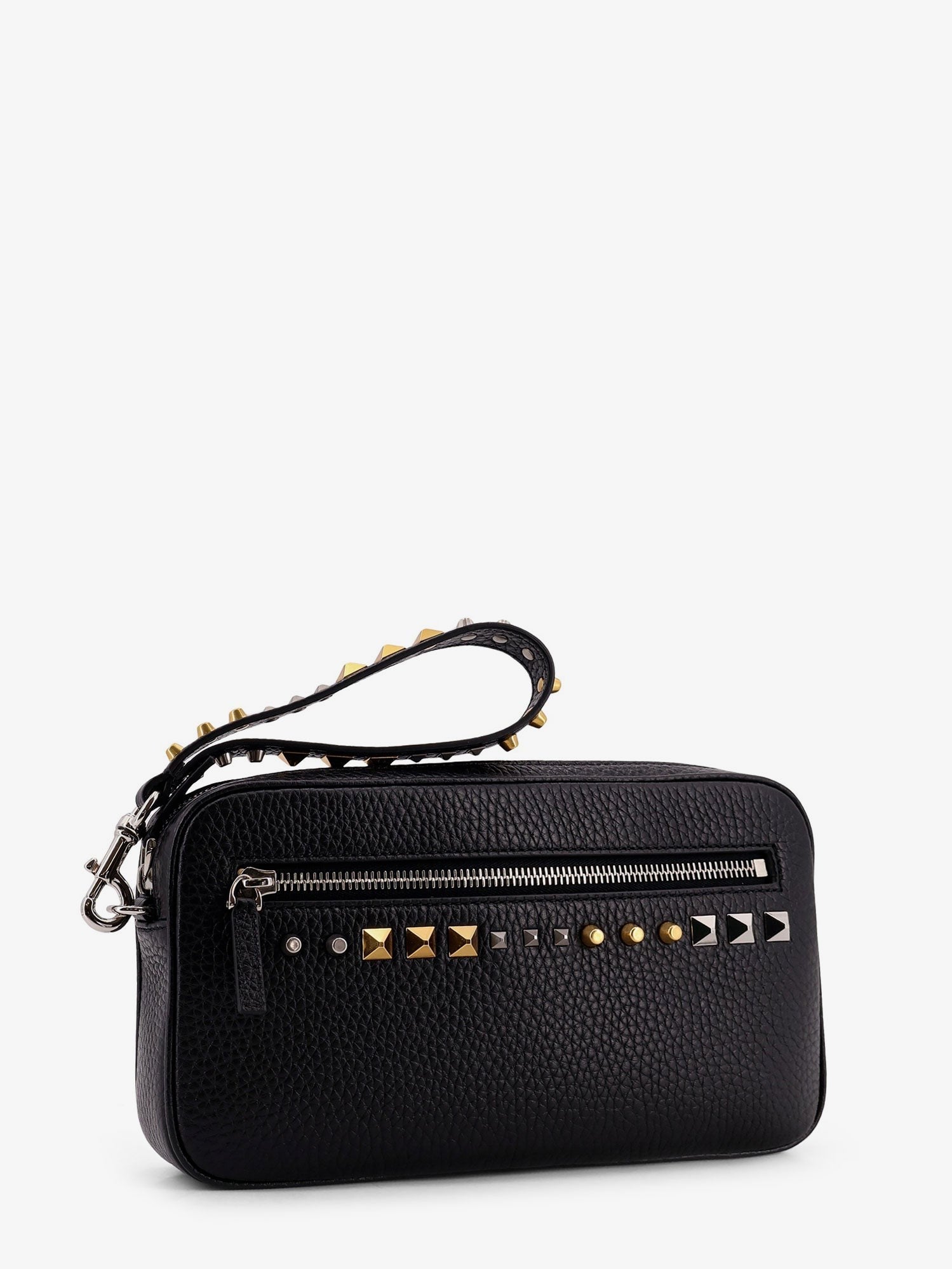 Valentino Men's Valentino Garavani Leather Clutch Black