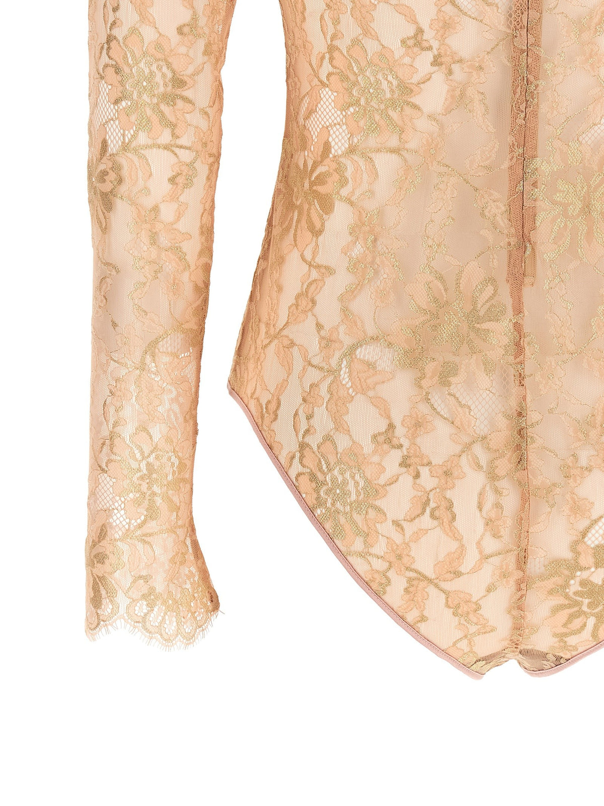 Valentino Valentino Garavani Lurex Lace Bodysuit Blue, view 4