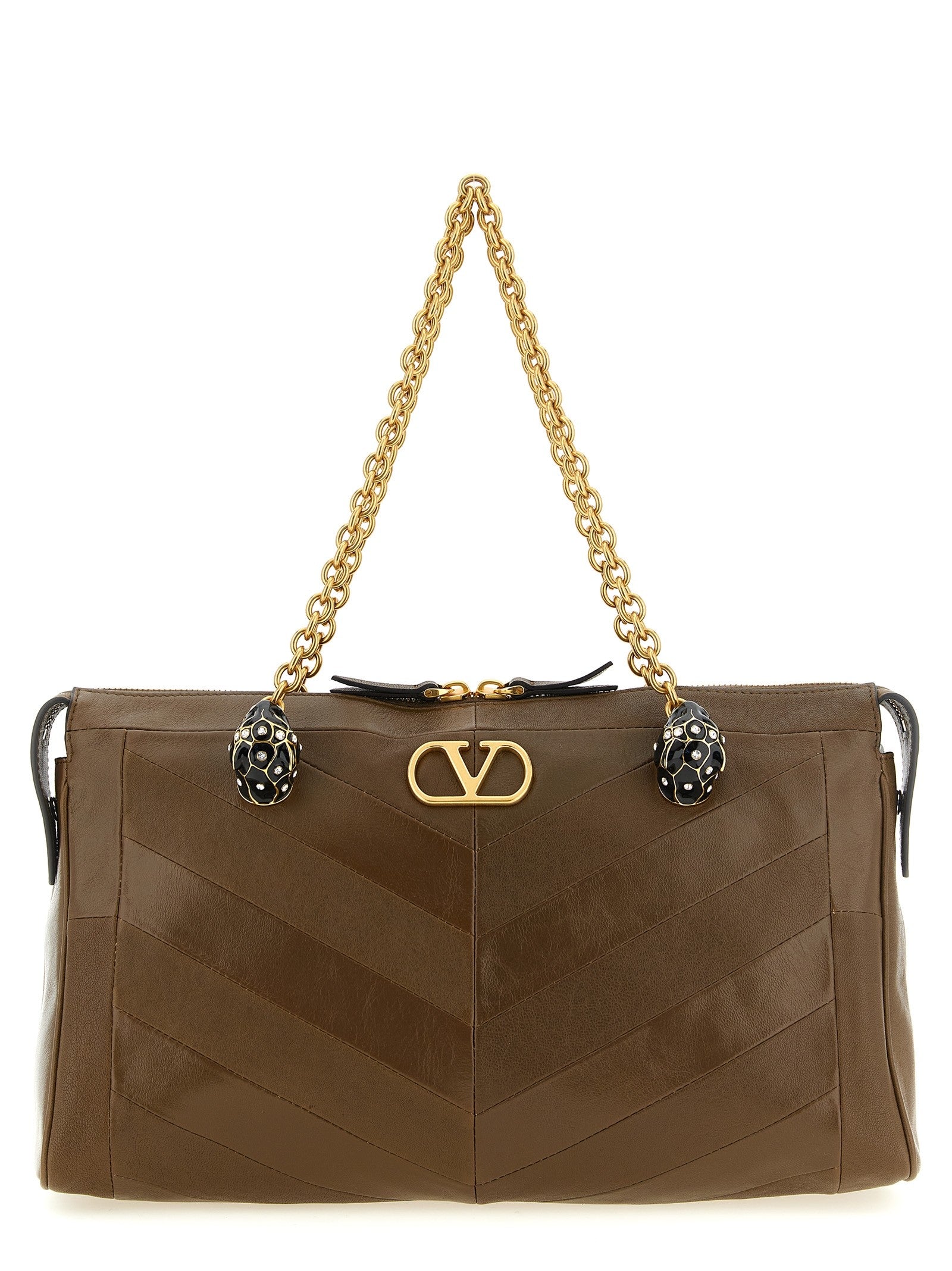 Valentino Valentino Garavani Panthea Medium Shoulder Bag Brown