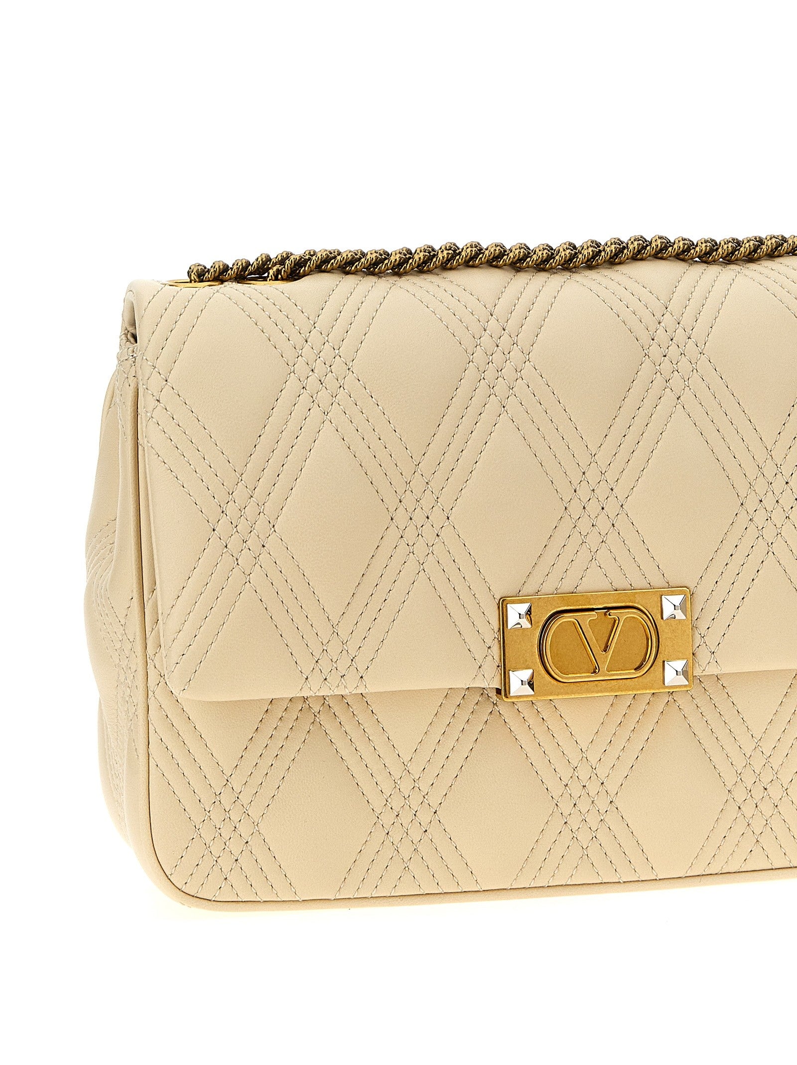Valentino Valentino Garavani Quiltie Shoulder Bag White