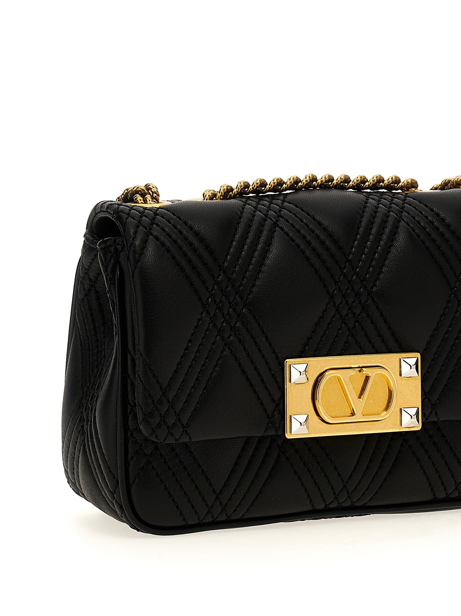 Valentino Valentino Garavani Quiltie Shoulder Bag Black