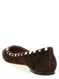 Valentino Valentino Garavani Rockstud Ballet Flats Brown