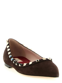 Valentino Valentino Garavani Rockstud Ballet Flats Brown