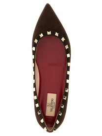 Valentino Valentino Garavani Rockstud Ballet Flats Brown